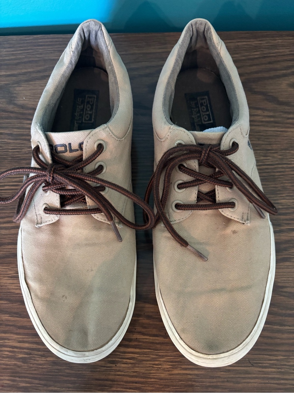 Polo by Ralph Lauren Men's Casual Canvas Sneakers in Tan Size 9D